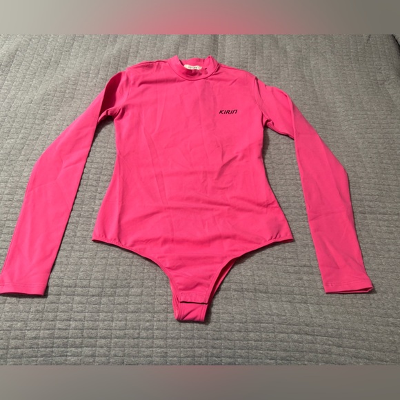 Kirin Peggy Gou Jersey Open Back Long Sleeve Bodysuit Pink - Picture 6 of 14